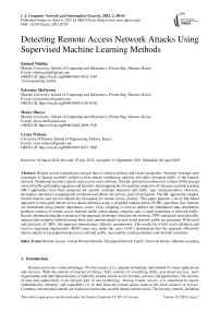 Detecting Remote Access Network Attacks Using Supervised Machine Learning Methods
