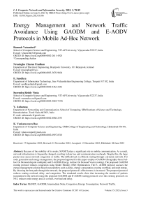 Energy Management and Network Traffic Avoidance Using GAODM and E-AODV Protocols in Mobile Ad-Hoc Network