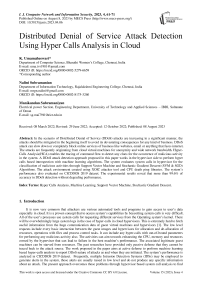 Distributed Denial of Service Attack Detection Using Hyper Calls Analysis in Cloud
