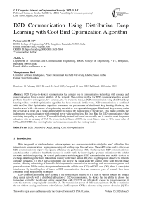 D2D Communication Using Distributive Deep Learning with Coot Bird Optimization Algorithm