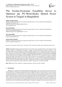 The Techno-Economic Feasibility Serves to Optimize the PV-Wind-Hydro Hybrid Power System at Tangail in Bangladesh