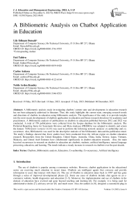 A Bibliometric Analysis on Chatbot Application in Education