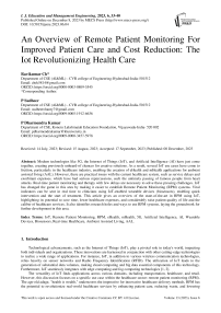 An Overview of Remote Patient Monitoring For Improved Patient Care and Cost Reduction: The Iot Revolutionizing Health Care