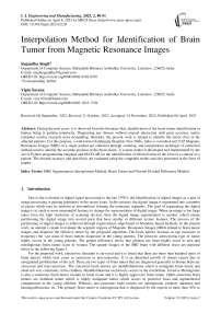 Interpolation Method for Identification of Brain Tumor from Magnetic Resonance Images