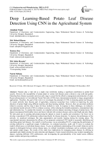 Deep Learning-Based Potato Leaf Disease Detection Using CNN in the Agricultural System