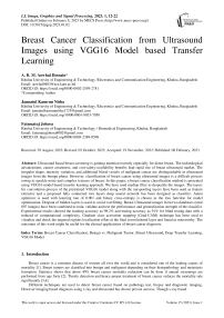Breast Cancer Classification from Ultrasound Images using VGG16 Model based Transfer Learning