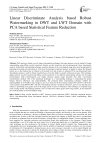 Linear Discriminate Analysis based Robust Watermarking in DWT and LWT Domain with PCA based Statistical Feature Reduction