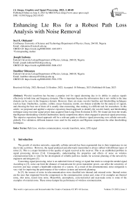 Enhancing Lte Rss for a Robust Path Loss Analysis with Noise Removal