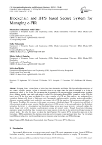 Blockchain and IFPS based Secure System for Managing e-FIR