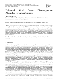 Enhanced Word Sense Disambiguation Algorithm for Afaan Oromoo