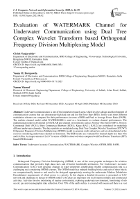 Evaluation of WATERMARK Channel for Underwater Communication using Dual Tree Complex Wavelet Transform based Orthogonal Frequency Division Multiplexing Model