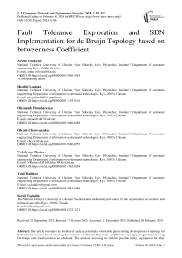 Fault Tolerance Exploration and SDN Implementation for de Bruijn Topology based on betweenness Coefficient