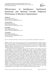 Effectiveness of Intelligence: Intellectual, Emotional and Spiritual towards Employee Performance in Business Organizations