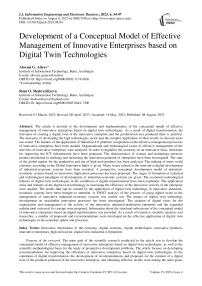 Development of a Conceptual Model of Effective Management of Innovative Enterprises based on Digital Twin Technologies
