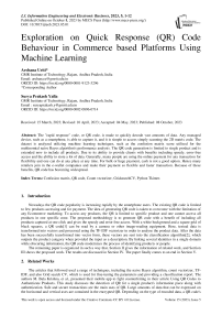 Exploration on Quick Response (QR) Code Behaviour in Commerce based Platforms Using Machine Learning