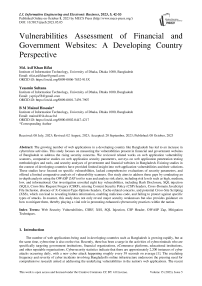 Vulnerabilities Assessment of Financial and Government Websites: A Developing Country Perspective