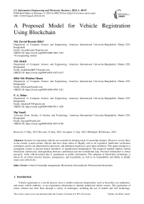 A Proposed Model for Vehicle Registration Using Blockchain