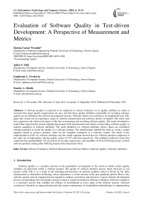 Evaluation of Software Quality in Test-driven Development: A Perspective of Measurement and Metrics
