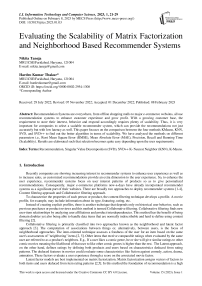 Evaluating the Scalability of Matrix Factorization and Neighborhood Based Recommender Systems