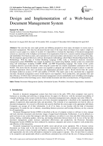 Design and Implementation of a Web-based Document Management System