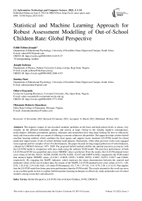Statistical and Machine Learning Approach for Robust Assessment Modelling of Out-of-School Children Rate: Global Perspective