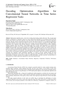 Decoding Optimization Algorithms for Convolutional Neural Networks in Time Series Regression Tasks