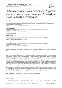 Optimized Round Robin Scheduling Algorithm Using Dynamic Time Quantum Approach in Cloud Computing Environment