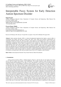 Interpretable Fuzzy System for Early Detection Autism Spectrum Disorder