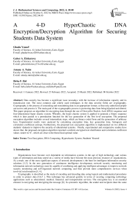 A 4-D HyperChaotic DNA Encryption/Decryption Algorithm for Securing Students Data System