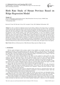 Birth Rate Study of Henan Province Based on Ridge Regression Model