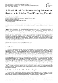 A Novel Model for Recommending Information Systems with Suitable Cloud Computing Provider