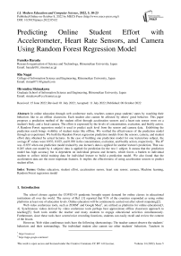 Predicting Online Student Effort with Accelerometer, Heart Rate Sensors, and Camera Using Random Forest Regression Model