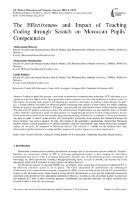 The Effectiveness and Impact of Teaching Coding through Scratch on Moroccan Pupils’ Competencies