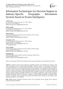 Information Technologies for Decision Support in Industry-Specific Geographic Information Systems based on Swarm Intelligence