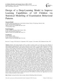 Design of a Deep-Learning Model to Improve Learning Capabilities of LD Children via Statistical Modelling of Examination Behavioral Patterns