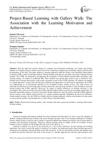 Project-Based Learning with Gallery Walk: The Association with the Learning Motivation and Achievement