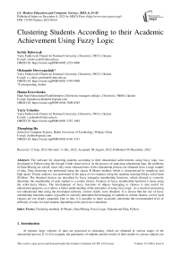 Clustering Students According to their Academic Achievement Using Fuzzy Logic