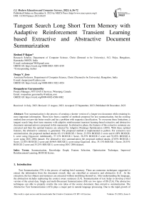 Tangent Search Long Short Term Memory with Aadaptive Reinforcement Transient Learning based Extractive and Abstractive Document Summarization