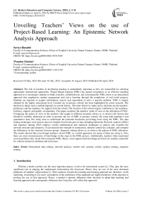 Unveiling Teachers’ Views on the use of Project-Based Learning: An Epistemic Network Analysis Approach