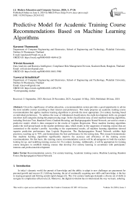 Predictive Model for Academic Training Course Recommendations Based on Machine Learning Algorithms