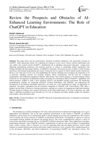 Review the Prospects and Obstacles of AI-Enhanced Learning Environments: The Role of ChatGPT in Education