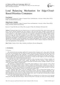 Load Balancing Mechanism for Edge-Cloud-Based Priorities Containers