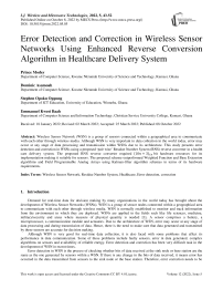 Error Detection and Correction in Wireless Sensor Networks Using Enhanced Reverse Conversion Algorithm in Healthcare Delivery System