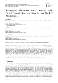 Rectangular Microstrip Patch Antenna with Partial Ground, Slot, and Step for 5-6GHz IoT Applications