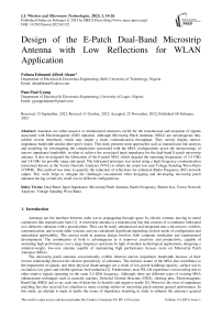 Design of the E-Patch Dual-Band Microstrip Antenna with Low Reflections for WLAN Application