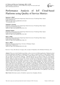 Performance Analysis of IoT Cloud-based Platforms using Quality of Service Metrics