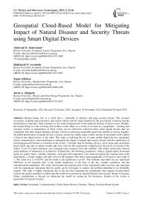 Geospatial Cloud-Based Model for Mitigating Impact of Natural Disaster and Security Threats using Smart Digital Devices