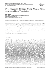 IPv6 Migration Strategy Using Carrier Grade Network Address Translation