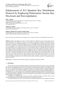 Enhancement of S13 Quantum Key Distribution Protocol by Employing Polarization, Secrete Key Disclosure and Non-repudiation