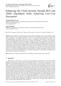 Enhancing the Cloud Security through RC6 and 3DES Algorithms while Achieving Low-Cost Encryption